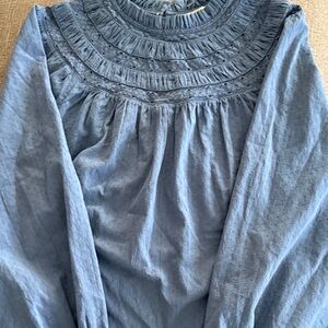 LOFT dark cornflower Blue Long Sleeve Blouse